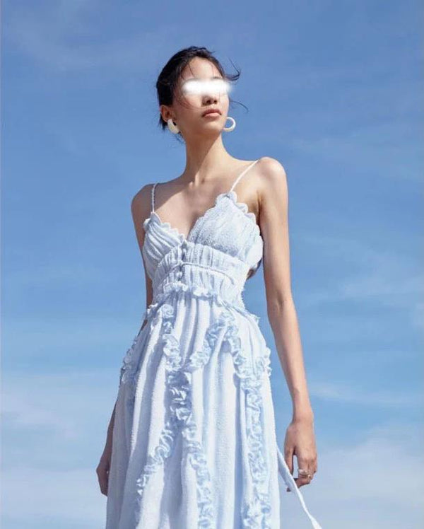 Vestido Elegante de Tirantes Ajustables en Color Sólido para Mujer