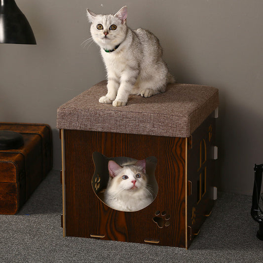 Cama Multifuncional para Gatos Adultos con Rascador Integrado y Nido Desmontable - Image 2