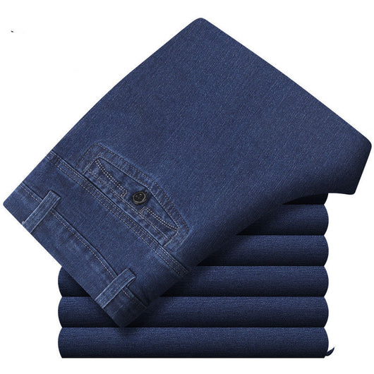 Jeans de Talle Alto con Forro de Terciopelo para Hombre - Calidez y Comodidad - Image 4