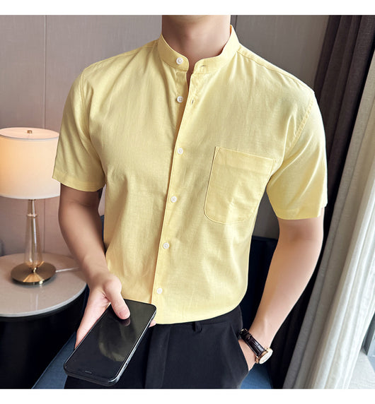 Camisa Hombre Lino Algodón Transpirable Ligera - Image 13
