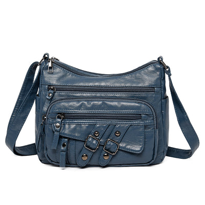 Bolso Mensajero de Cuero con Múltiples Compartimentos y Bolsillos - Image 10