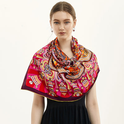 Pañuelo de Seda Grande Cuadrado para Mujer - Image 10
