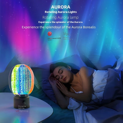 Lámpara Nocturna Creativa con Carga Inalámbrica, Atenuación y Rotación de Ambiente - Image 6
