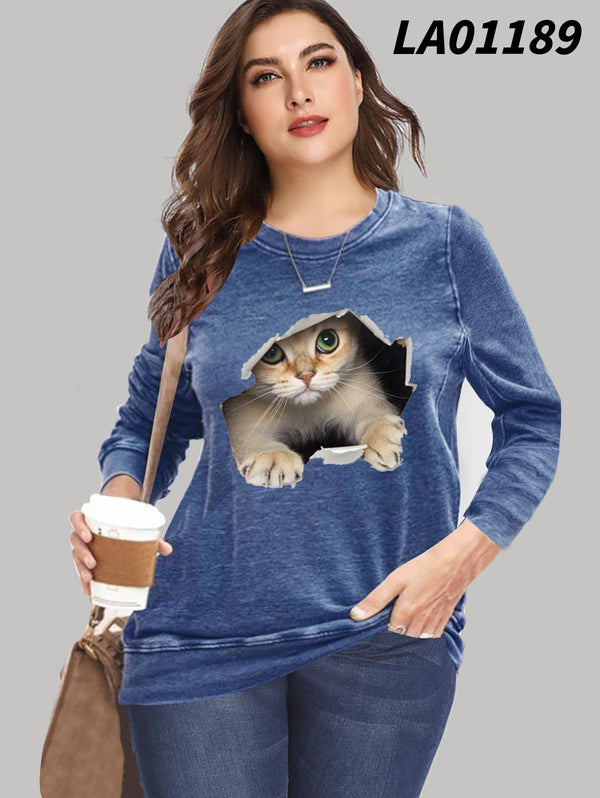 Blusa Suelta de Manga Larga para Mujer Talla Grande Estilo Europeo - Image 3