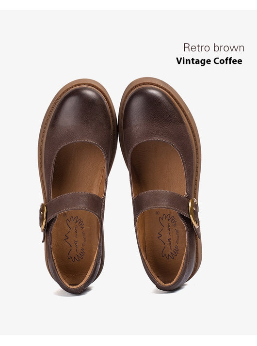 Zapatos Mary Jane de Cuero Vintage para Mujer con Hebilla - Image 11