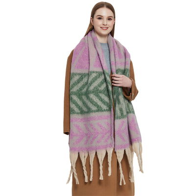 Pashmina de Otoño Invierno con Borlas - Tejido Grueso Europeo Estilo Moderno - Image 5