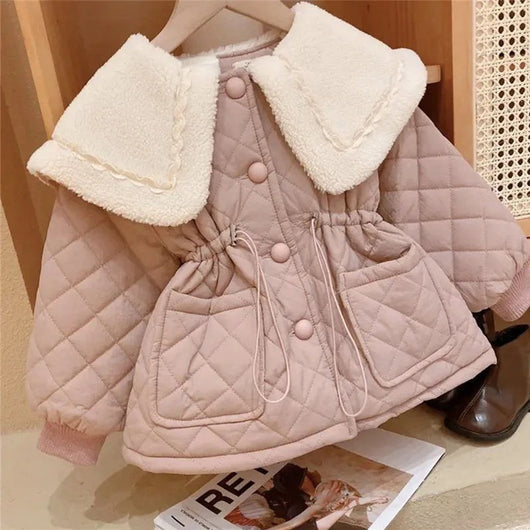 Abrigo Acolchado de Algodón y Terciopelo para Niñas - Image 14