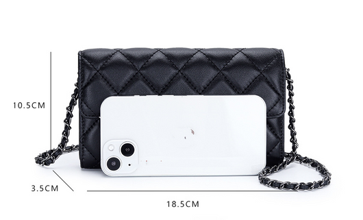 Bolsa para Teléfono de Gamuza Oveja Capacidad Grande con Bordado Diamante Cuadriculado - Image 13