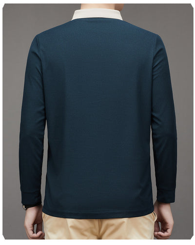 Polo Ejecutivo Otoño Hombre - Camisa Básica Cuello Solapa Color Sólido - Image 10