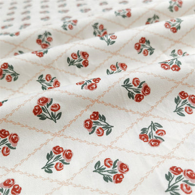 Tela de Algodón Twill Rojo Jujuba con Patrón de Celosía - Ancho para Puertas - Image 4