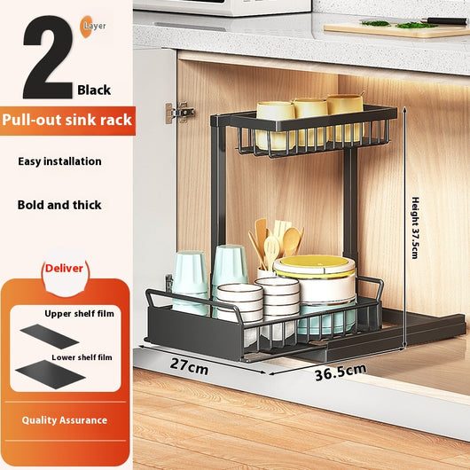 Organizador Extraíble para Fregadero con Estantes Ajustables y Almacenamiento Multiuso - Image 6