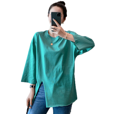 Blusa Larga de Algodón Puro Blanco para Mujer Talla Grande Suelta y Cómoda - Image 5