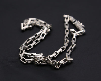 Collar Cadena Gruesa Plata Thai S925 Vintage para Hombre - Anillo Retenedor Mineral - Image 8