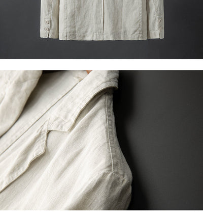 Traje de Lino Liso para Hombre - Primavera y Verano - Image 14