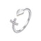 Cross Ring Female Heart-shaped Simple Tanabata Ring Blanco Dorado