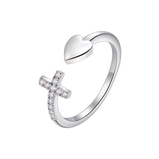 Anillo de Corazón Cruzado para Mujer - Diseño Minimalista Tanabata - Image 2