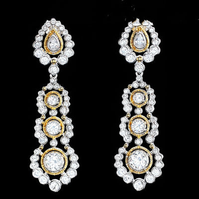 Aretes de Lujo Ligero en Plata 925 con Baño de Oro y Circonitas Brillantes - Image 6
