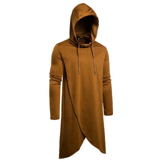 Sudadera Hoodie Slim Fit Irregular de Largo Medio en Colores Sólidos para Hombre - Image 28