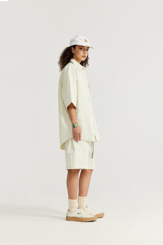 Camisa Estilo Japonés con Textura Jacquard Rombos y Cuadros - Image 15