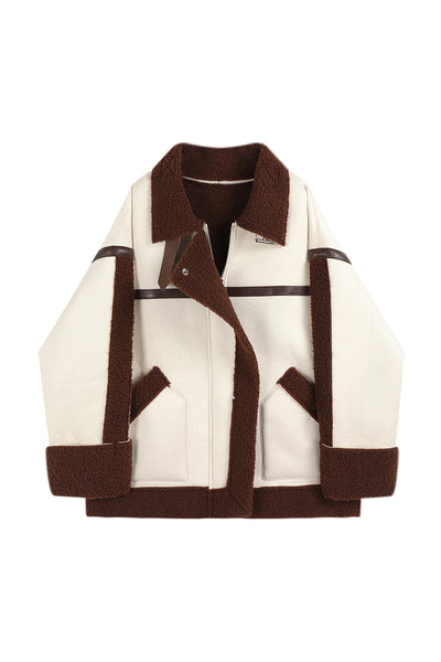 Abrigo de Piel de Cordero Retro Grueso y Suelto para Mujer - Image 11