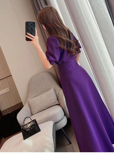 Vestido Casual con Mangas Abullonadas y Cintura Ajustada - Image 3