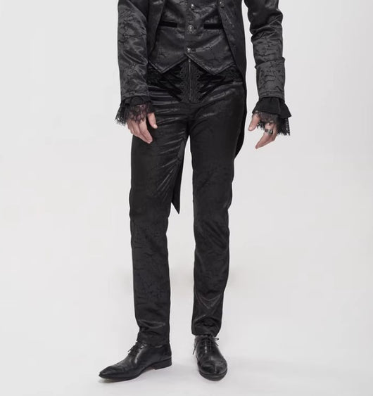 Pantalones de Vestir Rectos para Hombre con Cintura Simulada - Image 3