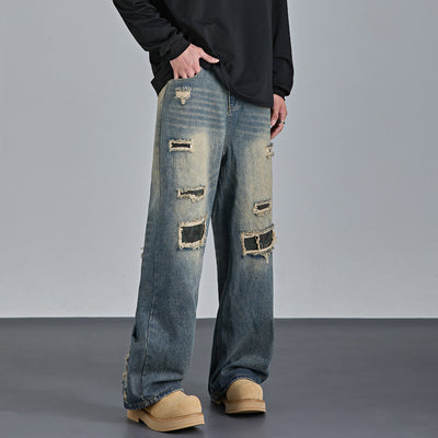 Pantalones Vaqueros Rotos Camuflaje Estilo Urbano Americano para Hombre - Image 6