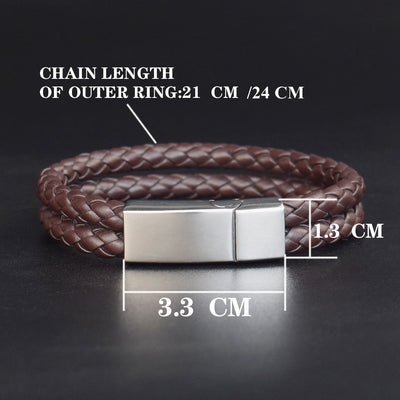 Pulsera de Cuero Tejido Personalizada para Hombre - Image 10