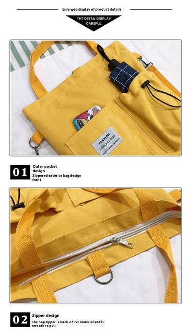 Mochila Estilo Harajuku con Bolsillos - Bolsa de Lona para Estudiantes y Mujeres - Image 49