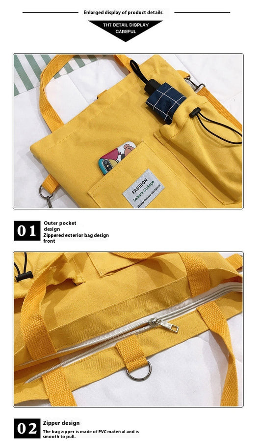 Mochila Estilo Harajuku con Bolsillos - Bolsa de Lona para Estudiantes y Mujeres - Image 49