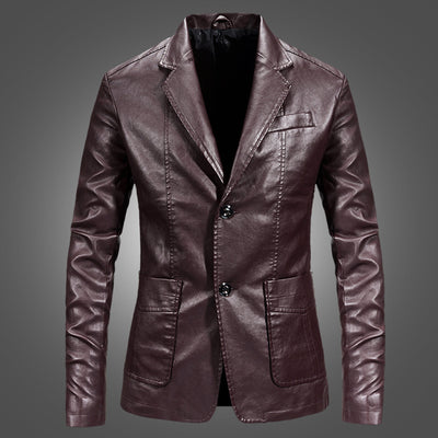 Blazer de Cuero Slim Fit Primavera para Hombre - Image 9