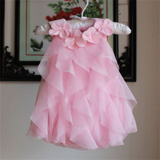 Vestido de Fiesta Infantil en Tela Chiffon Liso - Image 4