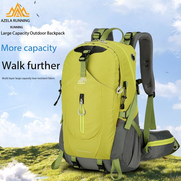 Mochila de Trekking AZELA Electron 40L - Blanco y Azul Marino para Senderismo y Viajes