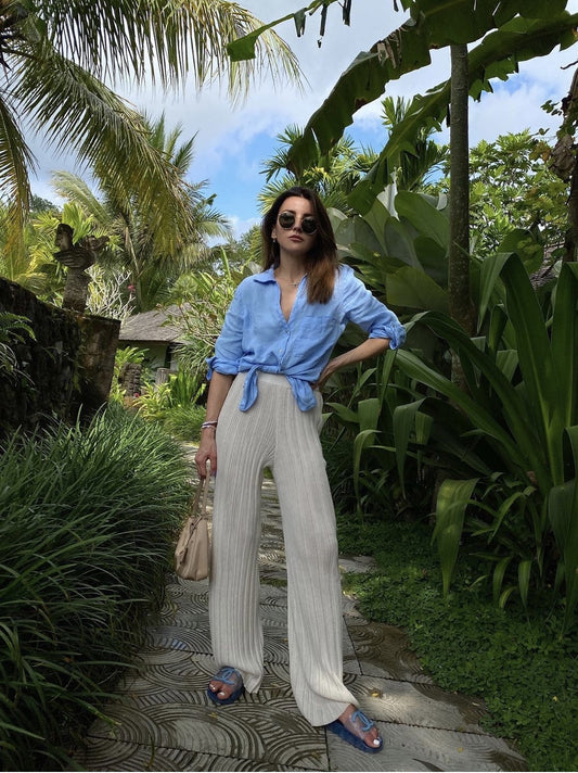 Blusa Profesional Algodón y Lino para Mujer - Fresca y Protectora para Verano