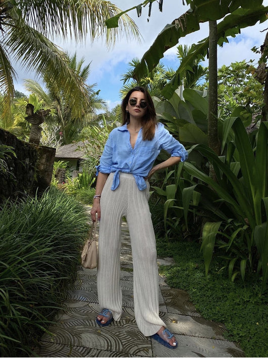 Blusa Profesional Algodón y Lino para Mujer - Fresca y Protectora para Verano