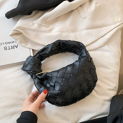 Bolso Croissant Tejido para Mujer - Cartera Pequeña Debajo del Brazo con Nudo - Image 5