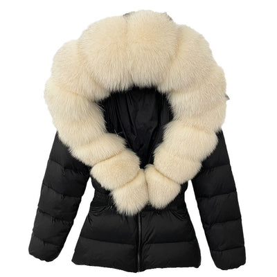 Chaqueta Acolchada Corta Ajustada para Mujer con Forro de Piel - Image 5