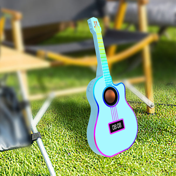 Parlante Bluetooth con Reloj Despertador y Luces Ambientales
