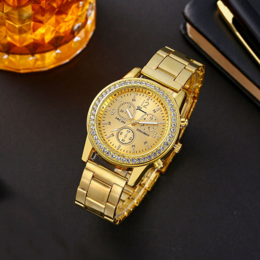 Reloj Pulsera Ginebra Acero Dorado Cuarzo - Image 3