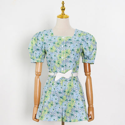 Blusa Estampada con Cuello Cuadrado y Mangas Abullonadas - Image 4