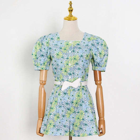 Blusa Estampada con Cuello Cuadrado y Mangas Abullonadas - Image 4