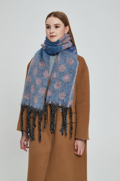 Bufanda Gruesa Jacquard con Lunares y Borlas - Image 15