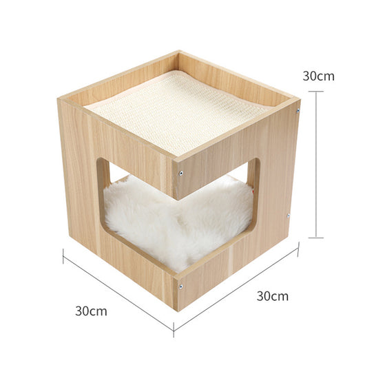 Nido para Gatos de Madera Maciza con Sisal - Diseño Modular sin Marcas - Image 3
