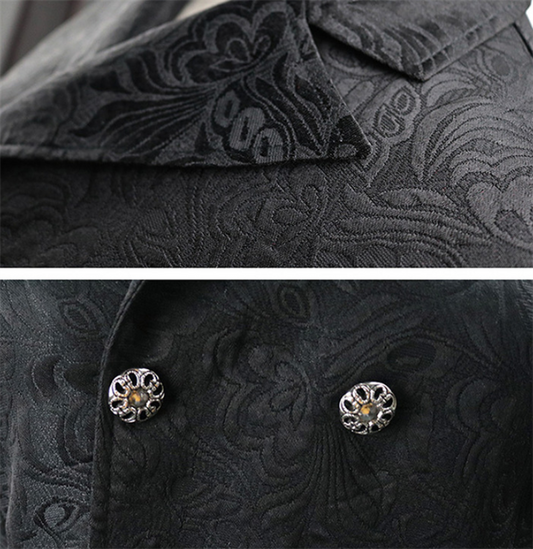 Saco Gótico Steampunk Jacquard Doble Botonadura - Image 2