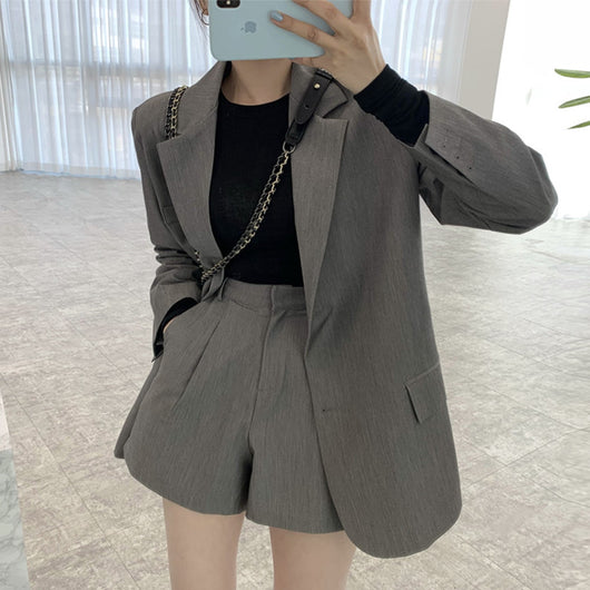 Blazer Suelto Primavera con Short A-Line de Cintura Alta para Mujer - Image 16