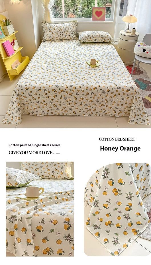 Sábana de Algodón Estampado Floral Ins Style - Image 19