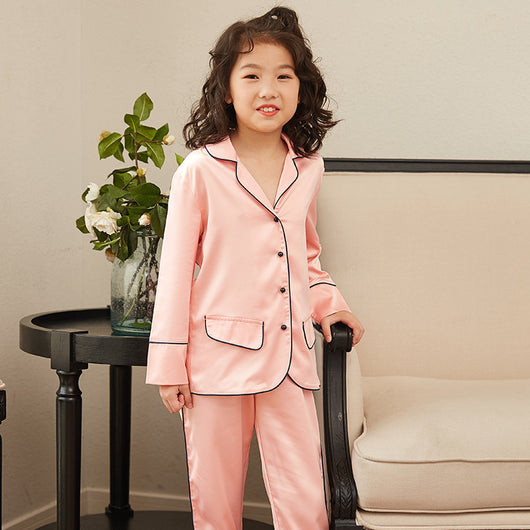 Pijamas de Seda Manga Larga para Niños y Niñas - Conjunto Fresco y Cómodo - Image 3