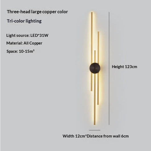 Lámpara de Pared Cobre Nordic Lujo para Sala y Pasillo - Image 4