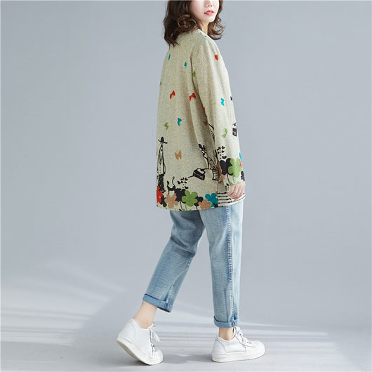 Blusa Casual Estampada Talla Grande para Mujer - Cuello Redondo - Image 4