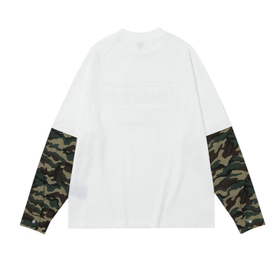 Playera Suelta de Manga Larga con Parches de Camuflaje para Hombre - Image 14